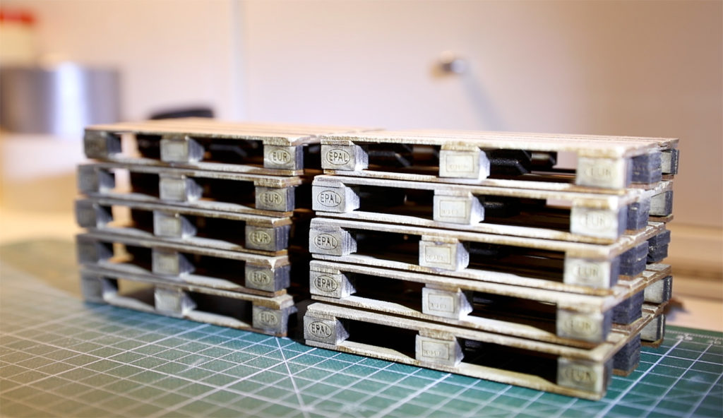 Creating miniature Euro-pallets Behind the Scenes of Blue Cube: Creating Miniature Euro-Pallets