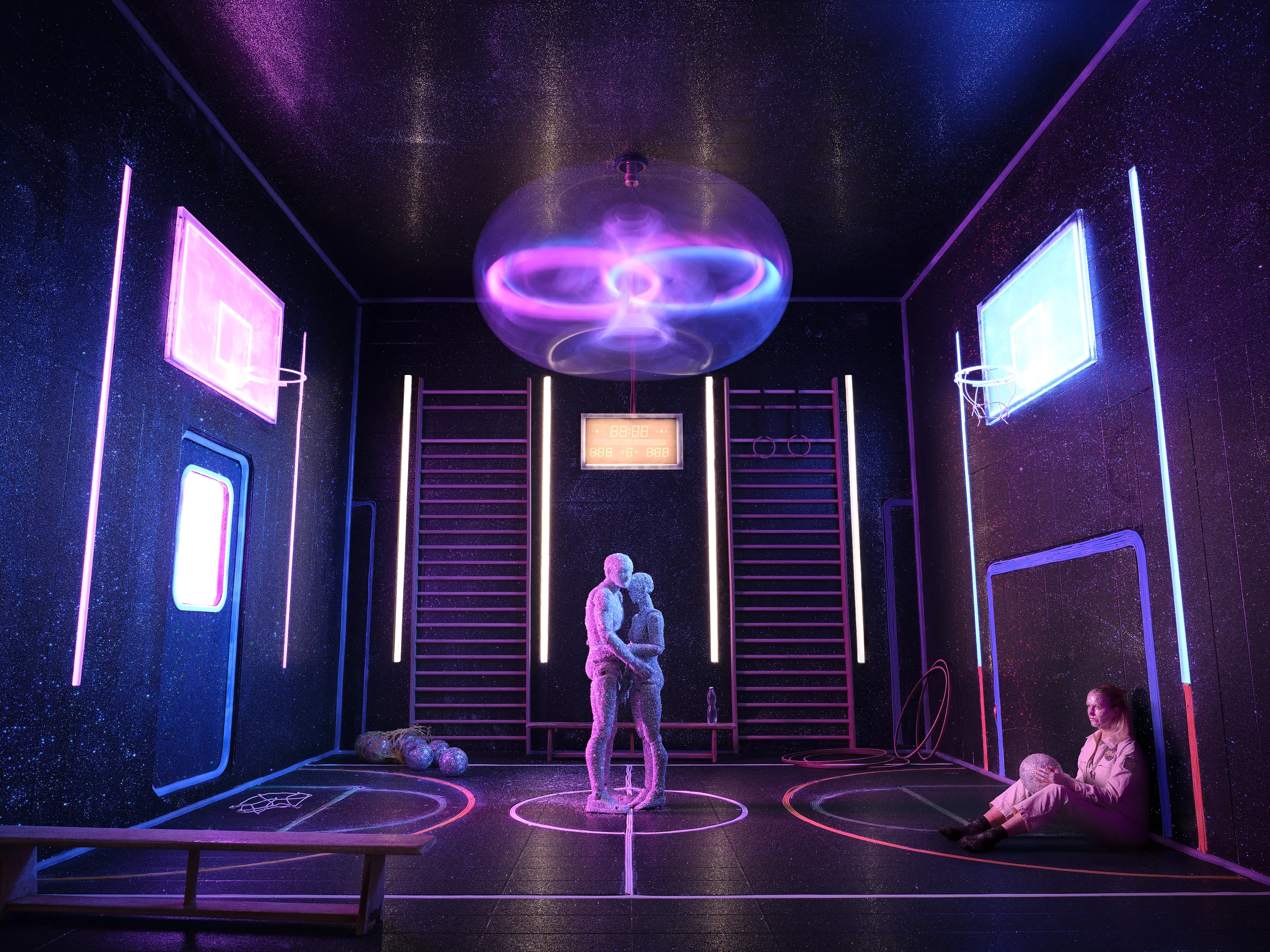 Saturn Cube (CUBES III) – staged photograph of a hand-built miniature set by Seb Agnew