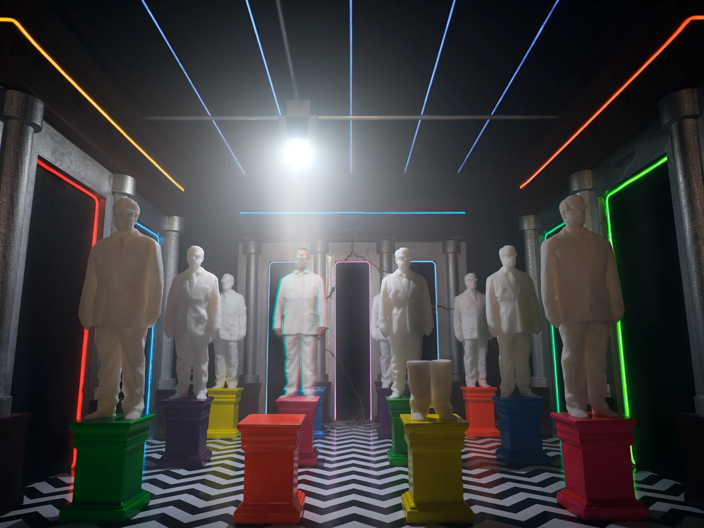 Postmodern Cube (CUBES II) – staged photograph of a hand-built miniature set by Seb Agnew