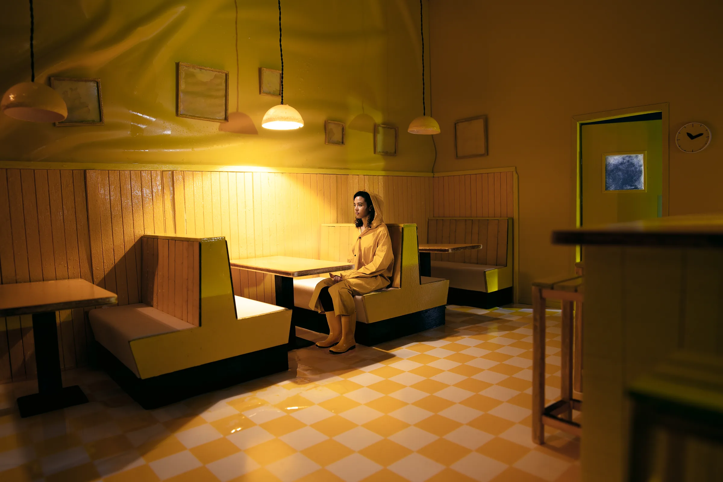 Yellow Cube (CUBES I) – staged photograph of a hand-built miniature set by Seb Agnew